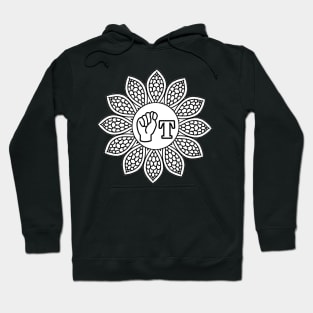 The letter " T " of American Sign Language - Gift Hoodie